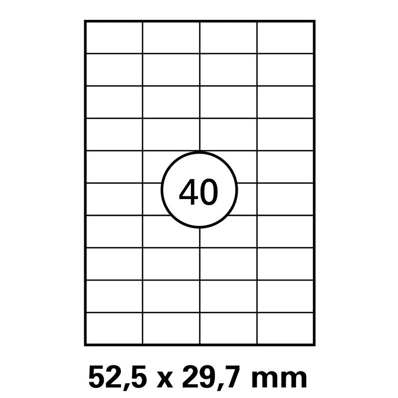 500 Blatt Etiketten Weiß - 52,5 x 29,7 mm auf DIN A4