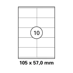 500 Blatt Etiketten Weiß - 105 x 57 mm auf DIN A4