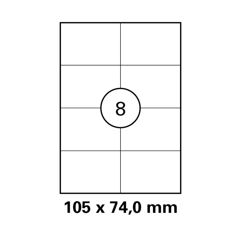500 Blatt Versandetiketten Weiß - 105 x 74 mm auf DIN A4