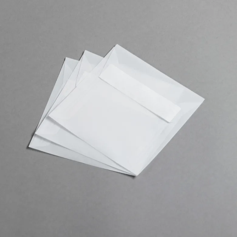 Briefumschläge Transparent Premium quadratisch haftklebend 125 x 125 mm