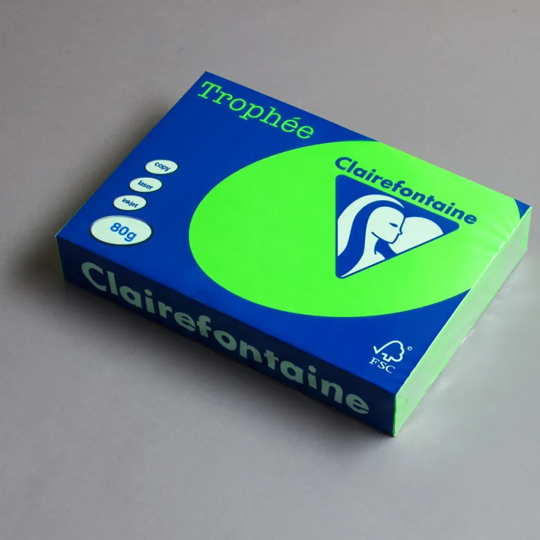 Clairefontaine Trophée Fluo - Neon Grün DIN A4 80 g/m²